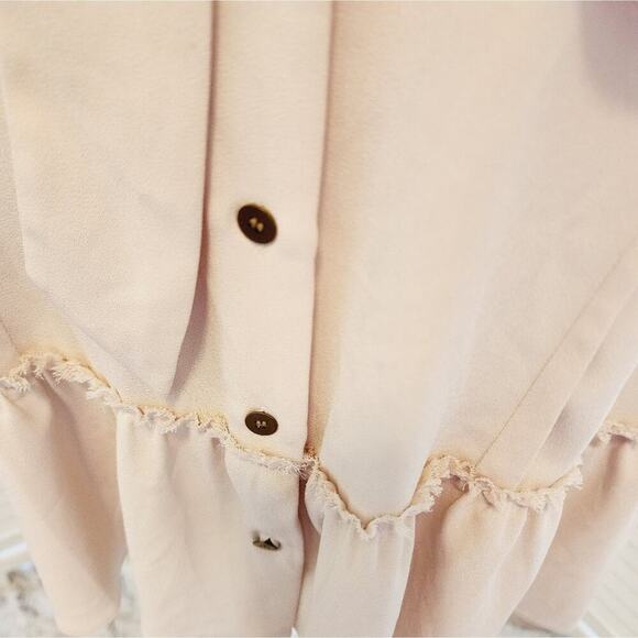 RACHEL RACHEL ROY PEPLUM CREAM TIE BLOUSE SIZE MED - Picture 4 of 8